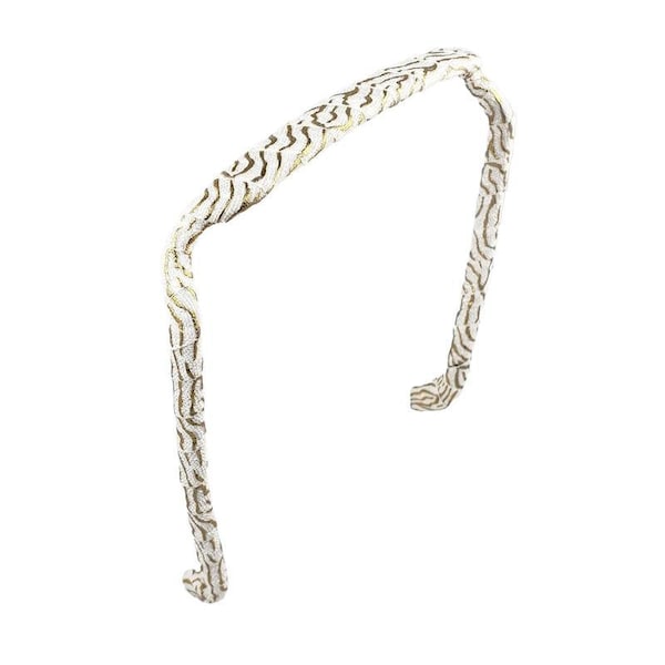 Zebra Gold and White Hand-wrapped Headband by Zazzy Bandz: Available in Original Fit or Relaxed Fit