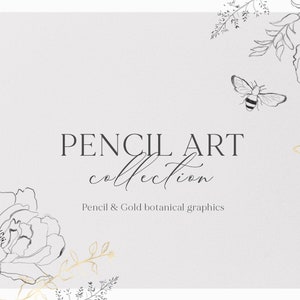 線画の花束、花のイラスト、手描きの花、鉛筆スケッチ、結婚式のクリップアート、金色の花の線 PNG、ファインアートのクリップアート