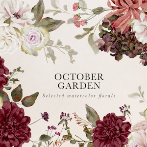 Bourgondische aquarel herfst png aquarel bloemen Clip Art-Marsala bordeaux & Blush clipart-Floral Border frame-herfst Clipart bruiloft uitnodigen