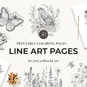 Páginas para colorear imprimibles - Arte para colorear Procreate - Mandalas botánicos relajantes con flores para colorear - Libro para colorear imprimible - Bocetos digitales PDF JPG