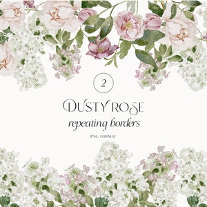 Aquarell Pfingstrose Clipart Blush Blumen- Floral dusty pink png set Blush Rosen Frühlingsblumen für Hochzeit laden Clipart Floral Bordüren