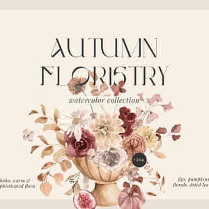 Aquarelle floral clipart-automne floral aquarelle-citrouille Clipart-Moody Florals Marsala Bourgogne mariage invite-automne figues Clipart PNG