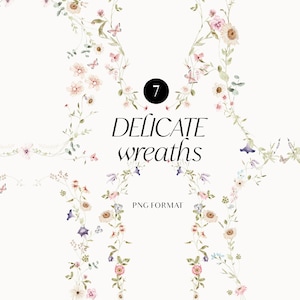 Clipart floral sauvage - aquarelle de fleurs sauvages - Clipart floral - Clipart premade - Clipart mariage - Clipart printemps - fleurs sauvages - Prairie