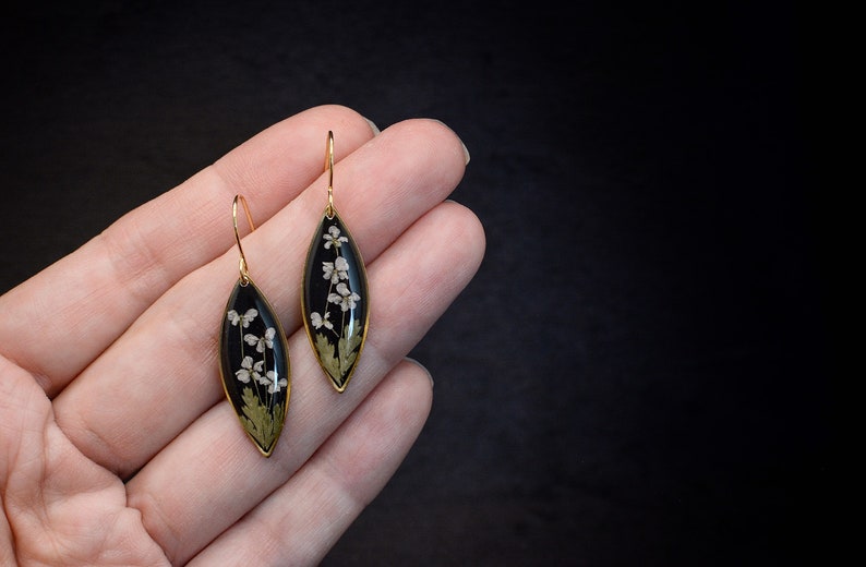 Meadow flower earrings/real flower earrings/botanical jewelry/woodland earrings image 5