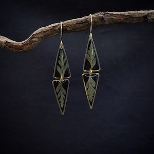 Forest fern earrings/fern dangle earrings/gift for her/fern jewelry/terrarium jewelry/wanderlust jewelry/boho earrings image 3