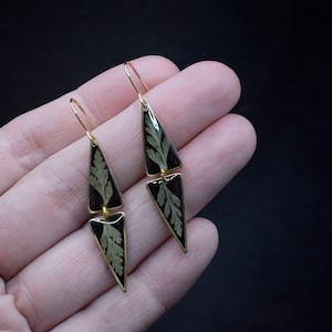 Forest fern earrings/fern dangle earrings/gift for her/fern jewelry/terrarium jewelry/wanderlust jewelry/boho earrings image 6