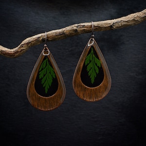 Real Fern Copper Earrings / Fern Dangle Earrings / Gift For Her / Fern Jewelry / Terrarium Jewelry / Wanderlust Jewellery / Boho Earrings