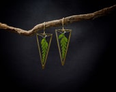 Forest fern earrings fern dangle earrings gift for her fern jewelry terrarium jewelry wanderlust jewelry boho earrings
