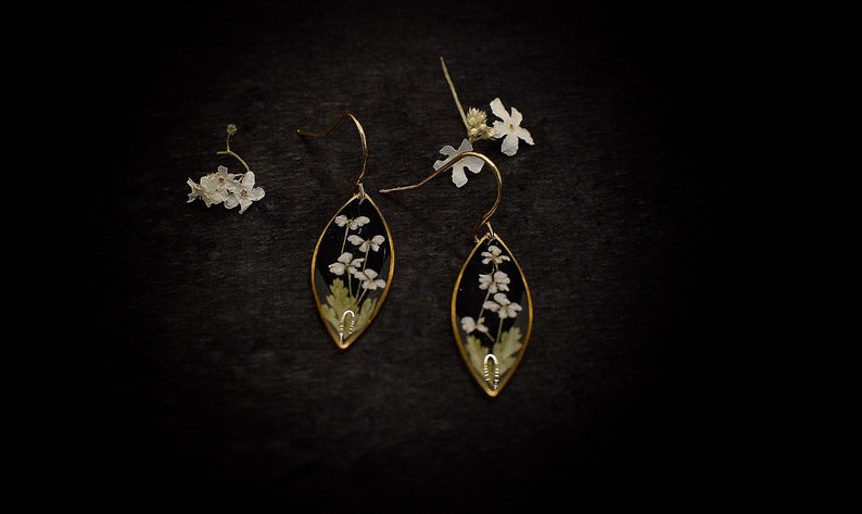 Meadow flower earrings/real flower earrings/botanical jewelry/woodland earrings image 2