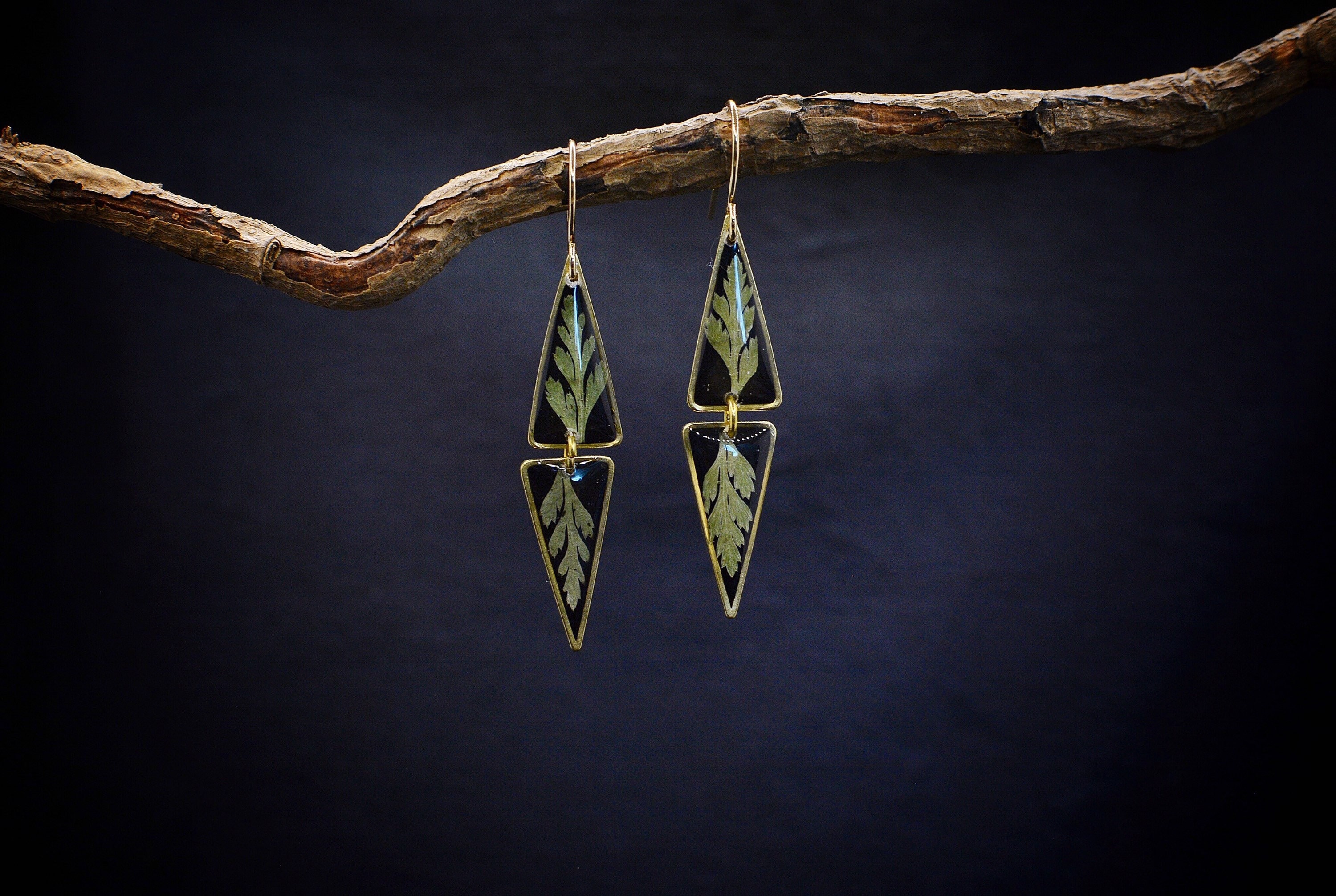 Forest Fern Earrings/Fern Dangle Earrings/Gift For Her/Fern Jewelry/Terrarium Jewelry/Wanderlust Jewelry/Boho Earrings