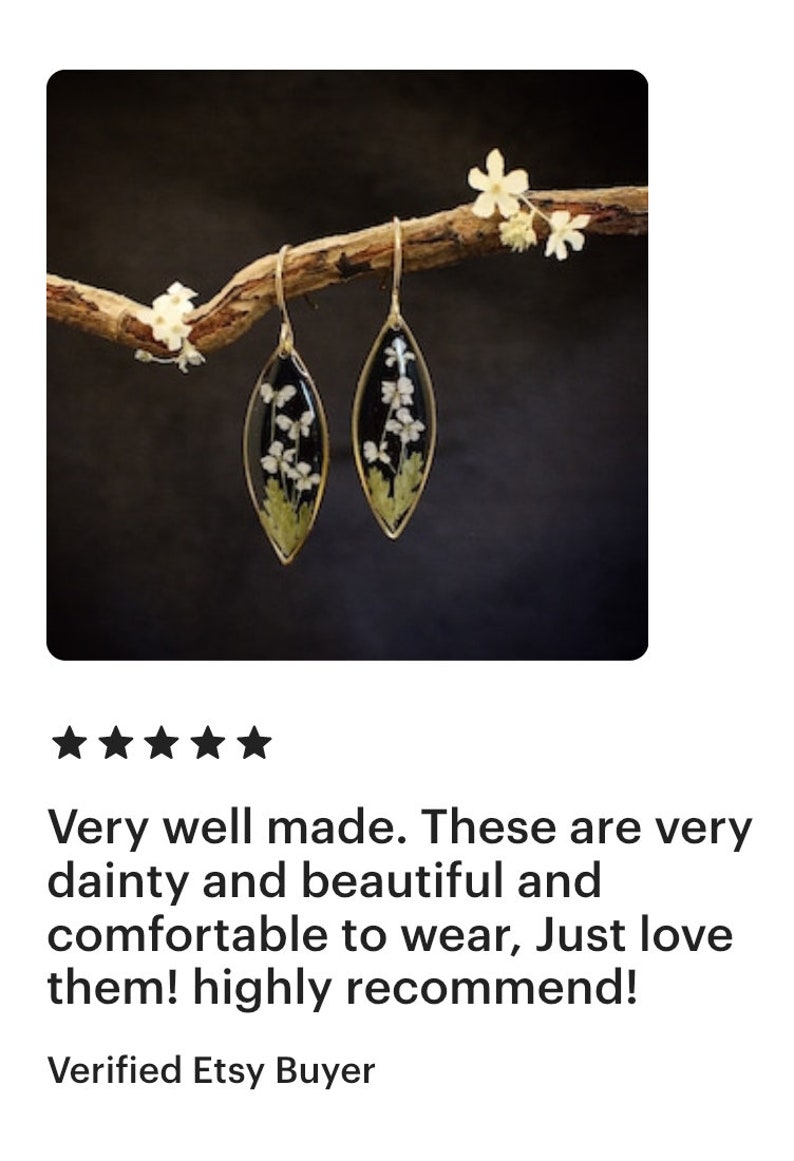 Meadow flower earrings/real flower earrings/botanical jewelry/woodland earrings image 7