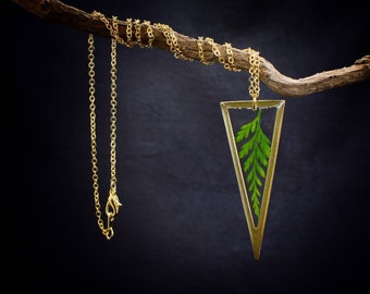 Fern necklace/ gold Fern necklace/boho jewelry/valentines gift