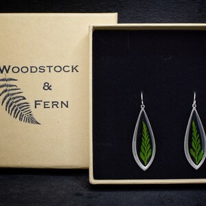 Forest fern earrings/real fern jewelry/botanical handmade jewelry/boho dangle drop earrings image 5