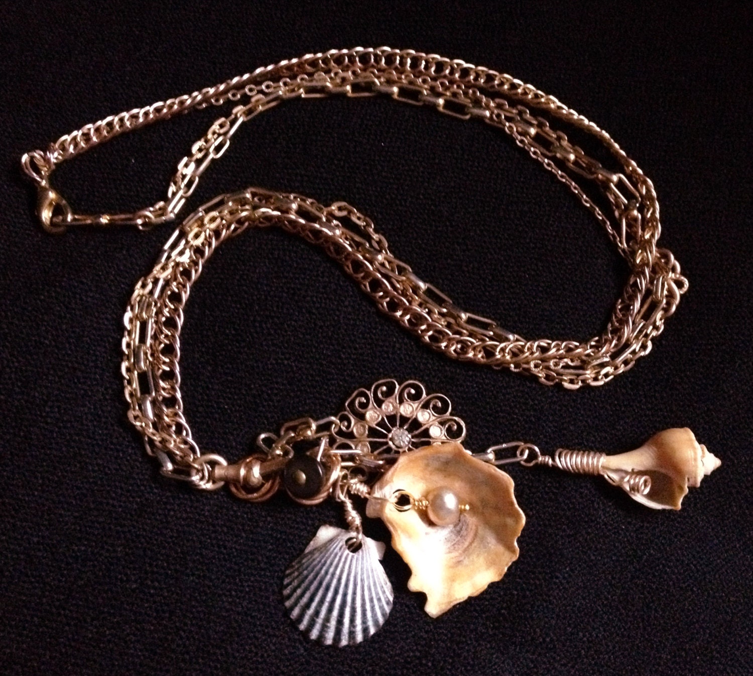 Sea Shell Charm Necklace Pendant Necklace INTERCHANGABLE Etsy