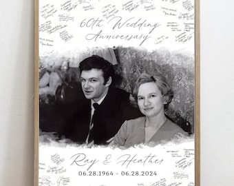 60 Year Anniversary Gift, Anniversary Guest Book Alternative, 60th Wedding Anniversary Guestbook, 25 Years Guestbook, 30th Anniversary, 50th