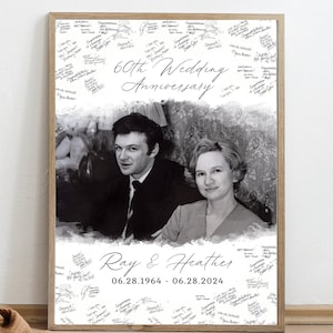 Cadeau d'anniversaire de 60 ans, Alternative au livre d'or d'anniversaire, Livre d'or de 60e anniversaire de mariage, Livre d'or de 25 ans, 30e anniversaire, 50e