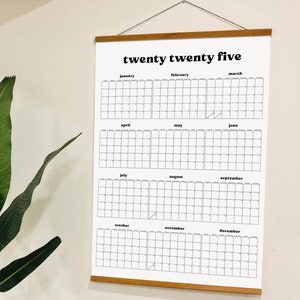 Large 2025 Year Wall Calendar, Year At A Glance Wall Planner, Printable 2025 Wall Calendar, 24x36 Poster, Giant Calendar 2025