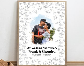 20 Year Anniversary Gift for him, Anniversary Guestbook Alternative, 20th Wedding Anniversary Gifts, 10 Year Anniversary, 30 year, 50 year