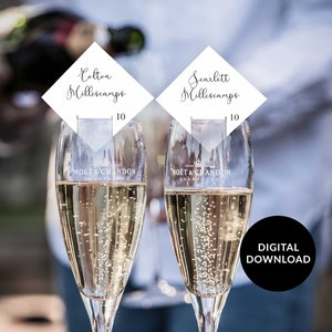 Champagne Seating Card, champagne glass escort card, champagne place card, Cake Pop Tag, Diamond Place Card Printable, Wedding Place Card