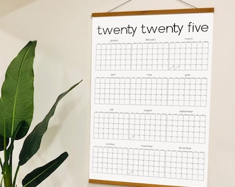 2025 Large Wall Calendar, Year At A Glance Wall Planner, Printable 2025 Wall Calendar, 24x36 Poster, Giant Calendar Poster, Calendar 2025
