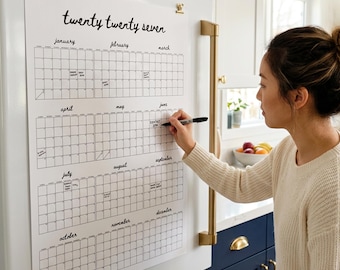 Calendario de pared grande 2027, impresión semibrillante de 24x36, póster de calendario de pared 2027, planificador de pared anual, póster de calendario gigante