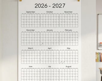 Calendario escolar imprimible, planificador para profesores, calendario de aula de 24 x 36 pulgadas, plantilla de calendario para la vuelta al cole.