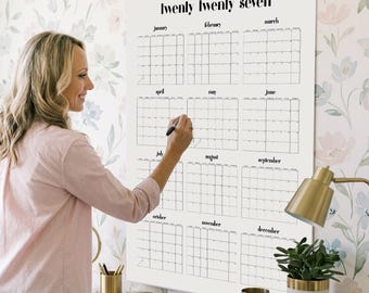 Calendario de pared 2027 con vista general del año, póster de 24x36 pulgadas, calendario gigante.
