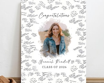 Personalized Graduation Guest Book Alternative 2026, Custom Photo Guestbook Poster, Class of 2026 Party Sign In Board, Graduation Keepsake