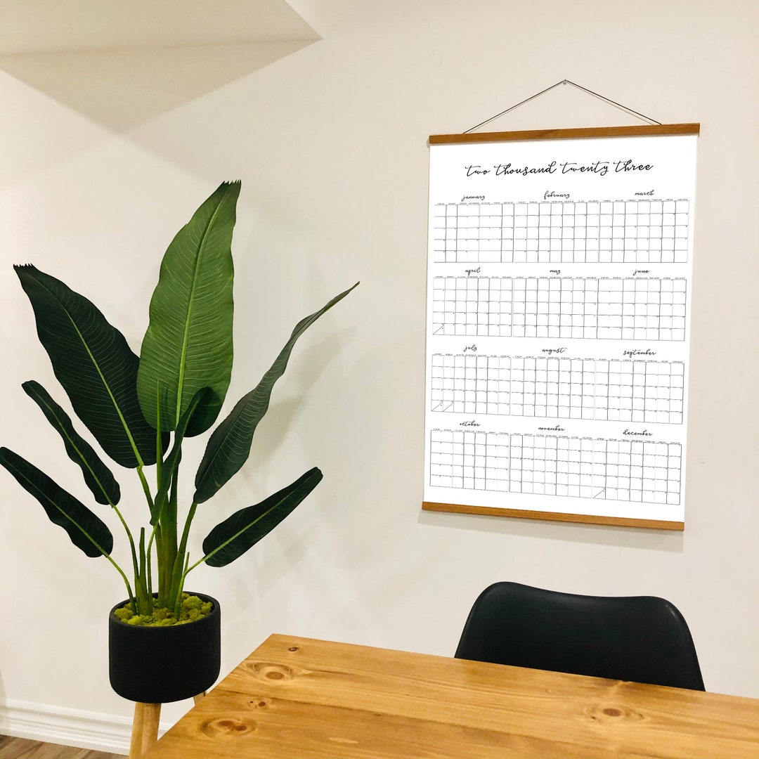 Year at A Glance Wall Planner 2023 Wall Calendar 24x36 Etsy