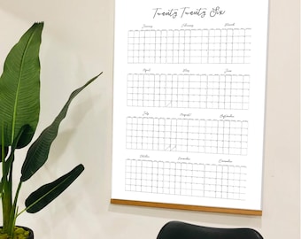 Year At A Glance Wall Planner, 2026 Large Wall Calendar Digital File, 2026 Wall Calendar Poster PDF, Giant Calendar Poster, Calendar 2026