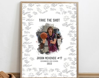 Take the Shot Basketball Senior Night Poster, Basketball Senior Night Gift Idea, Graduation Guest Book Alternative 2023