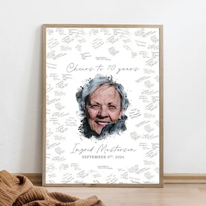 Birthday Guest Book Alternative, Gift for 70th Birthday Woman, 70th Birthday Gift for her, Birthday Gift for him, 70 year old birthday gift