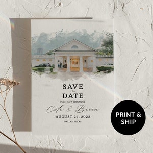 Cartes "Retenez cette date" pour mariage, invitation photo "Retenez cette date", tendance "Retenez cette date", portrait personnalisé à l'aquarelle, modèle "Retenez la date"