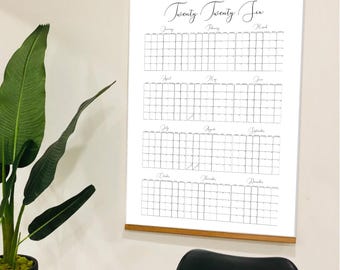 2026 Large Wall Calendar Digital File, 2026 Wall Calendar Poster PDF, Year At A Glance Wall Planner, Giant Calendar Poster, Calendar 2026