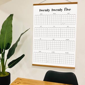 2025 Large Wall Calendar, Year At A Glance Wall Planner, Printable 2025 Wall Calendar, 24x36 Poster, Giant Calendar Poster, Calendar 2025