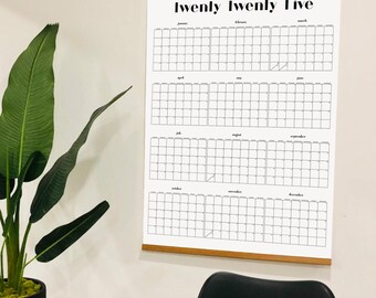 2025 Large Wall Calendar, Year At A Glance Wall Planner, Printable 2025 Wall Calendar, 24x36 Poster, Giant Calendar Poster, Calendar 2025