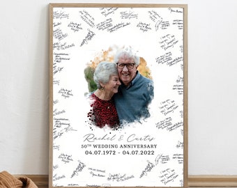 Anniversary Guest Book Alternative, Anniversary gift, 50th Wedding Anniversary Guestbook, 50 Years Guestbook, 40th Anniversary, 30th