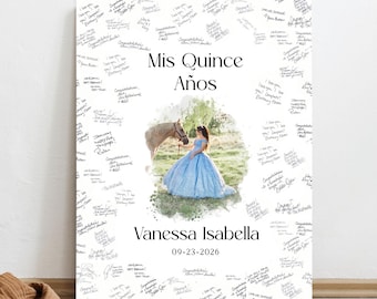 Libro de visitas alternativo para quinceañera, impresión para libro de visitas de dulces 15, letrero personalizado para libro de visitas, libro de visitas alternativo para quinceañera, cumpleaños