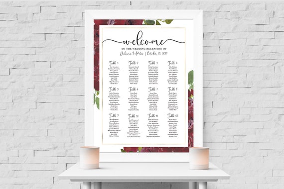 Digital Seating Chart Wedding