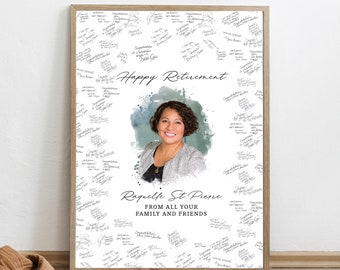 Libro de firmas para jubilación, regalos de jubilación para mujeres, alternativa al libro de firmas, libro de firmas para eventos, regalo para fiesta de jubilación, regalo de jubilación personalizado