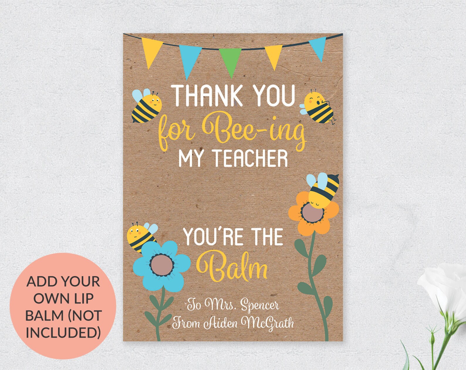 Burt Bee Teacher Thank You Gift Card Holder for End of School - Etsy