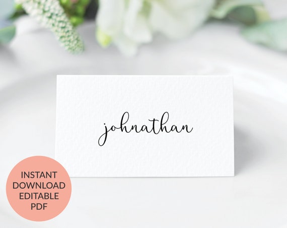 Digital Download, Escort Cards Place Cards Wedding Name Cards Wedding Place Card Template