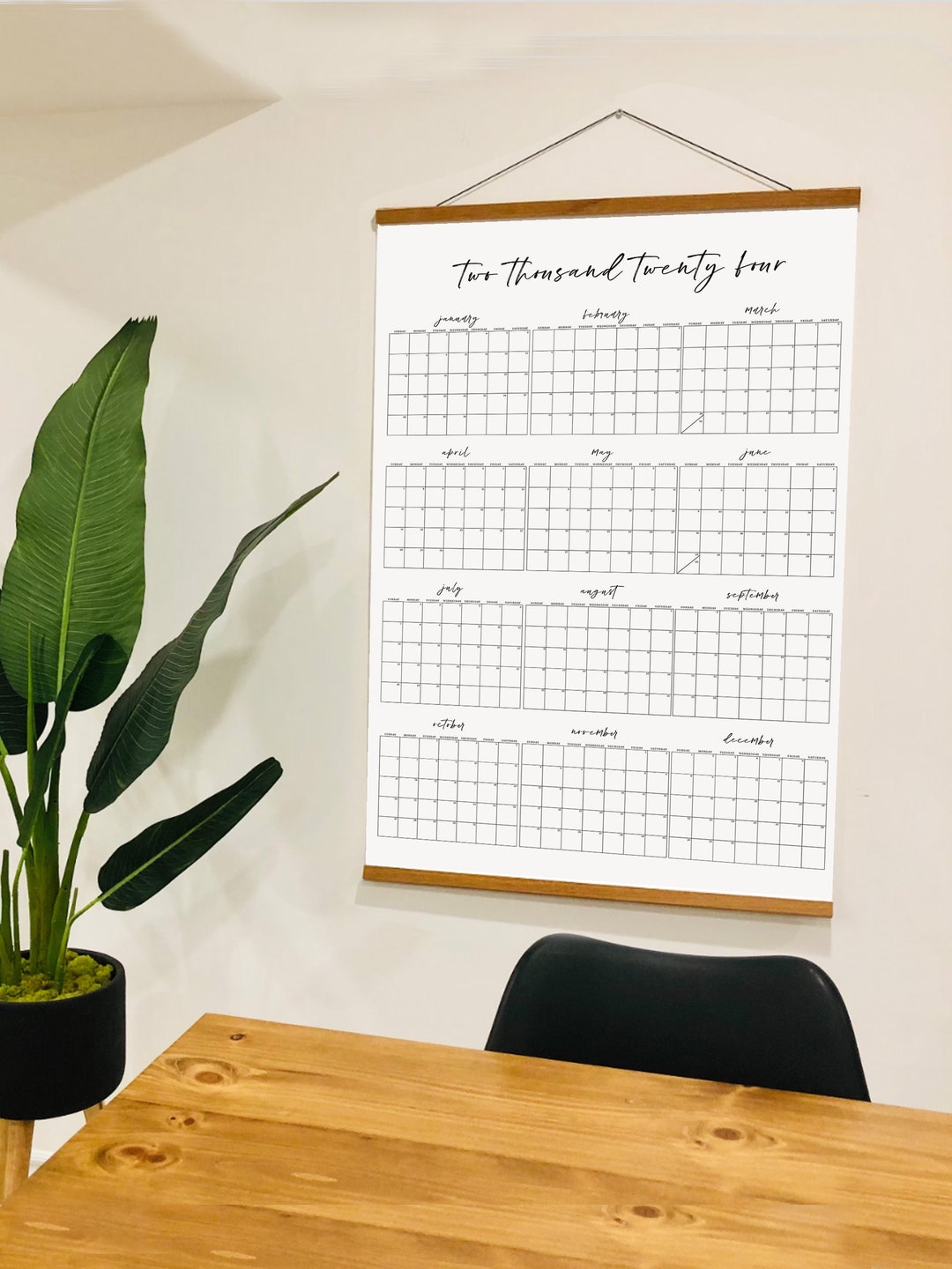 2024 Large Wall Calendar, 24x36 Poster, 2024 Wall Calendar Poster, Year at A Glance Wall Planner