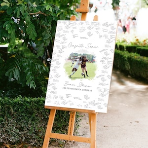 Cadeaux de football de nuit pour seniors, affiche de soirée de football pour seniors, idée cadeau de soirée de basket-ball pour seniors, livre d'or de remise des diplômes 2025