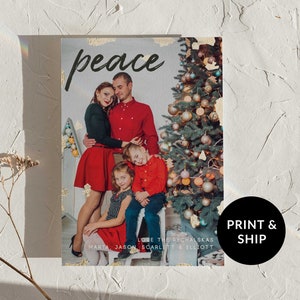 Carte photo de vacances, Carte photo de Noël, Carte de voeux, Cartes de Noël personnalisées, Carte de voeux unique, Cartes de Noël personnalisées, Famille