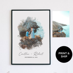 Cadeau de fiançailles pour couple unique, cadeaux de fiançailles pour elle, peinture de fiançailles, cadeau de mariage Newley, cadeau, idée cadeau de mariage