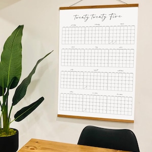 2025 Large Wall Calendar, Year At A Glance Wall Planner, Printable 2025 Wall Calendar, 24x36 Poster, Giant Calendar Poster, Calendar 2025