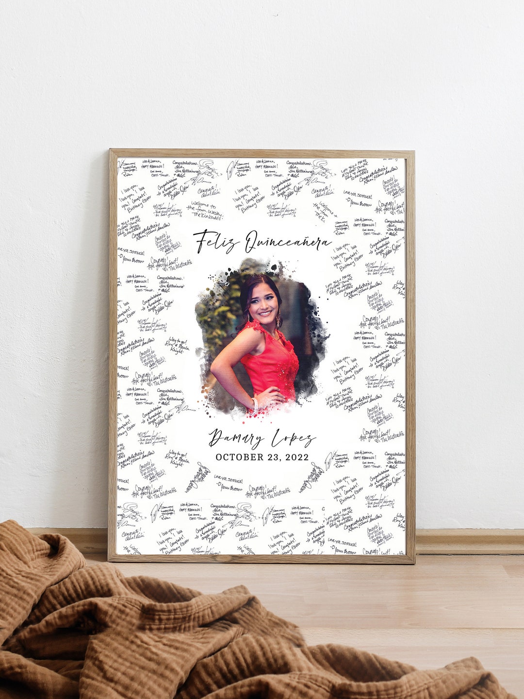 Quinceanera Guest Book Alternative, Sweet 15 Guest Book, Personalized