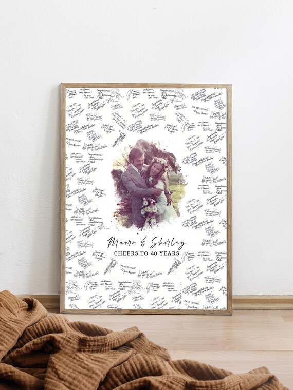 Anniversary Guest Book Alternative, Anniversary gift, 40th Wedding Anniversary Guestbook, 40 Years Guestbook, 50th Anniversary, 25th