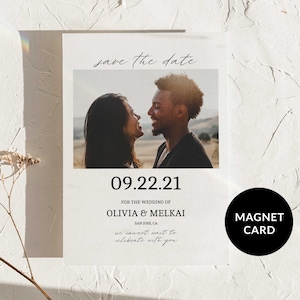 Polaroid save the date, Photo Save the Date Magnet, Wedding Save the Date Magnet, Printed Polaroid Photo Save the Date Magnet image 1